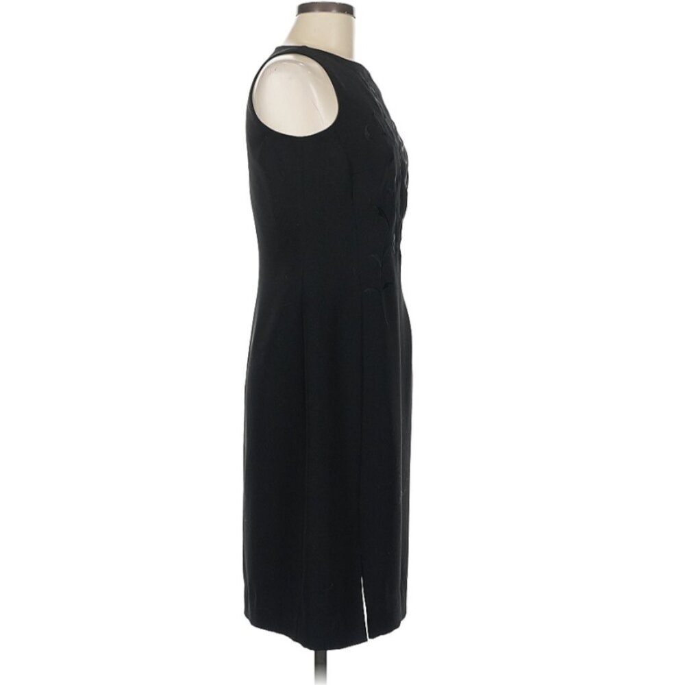 Jones Wear Black Floral Jacquard Sheath Cocktail Dress - Size 6 - Like New - Picture 4 of 7